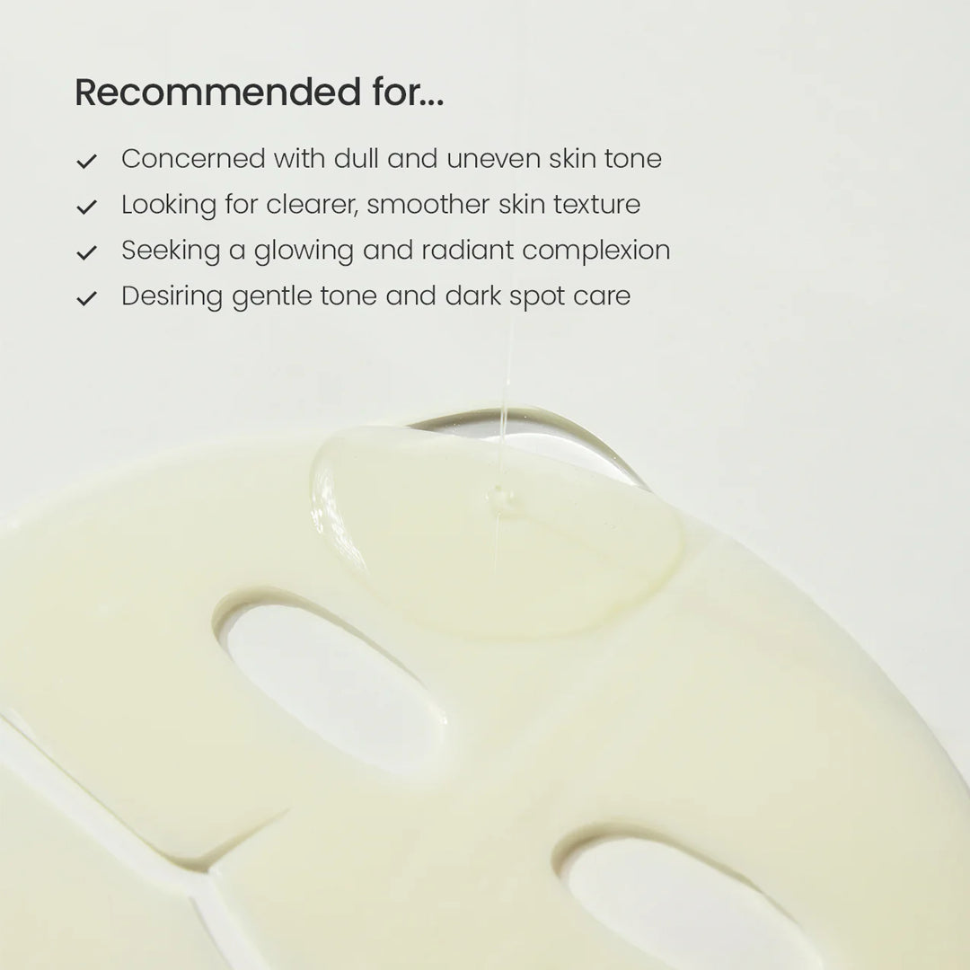 Product with text indicating its use for skin concerns on a light gray background