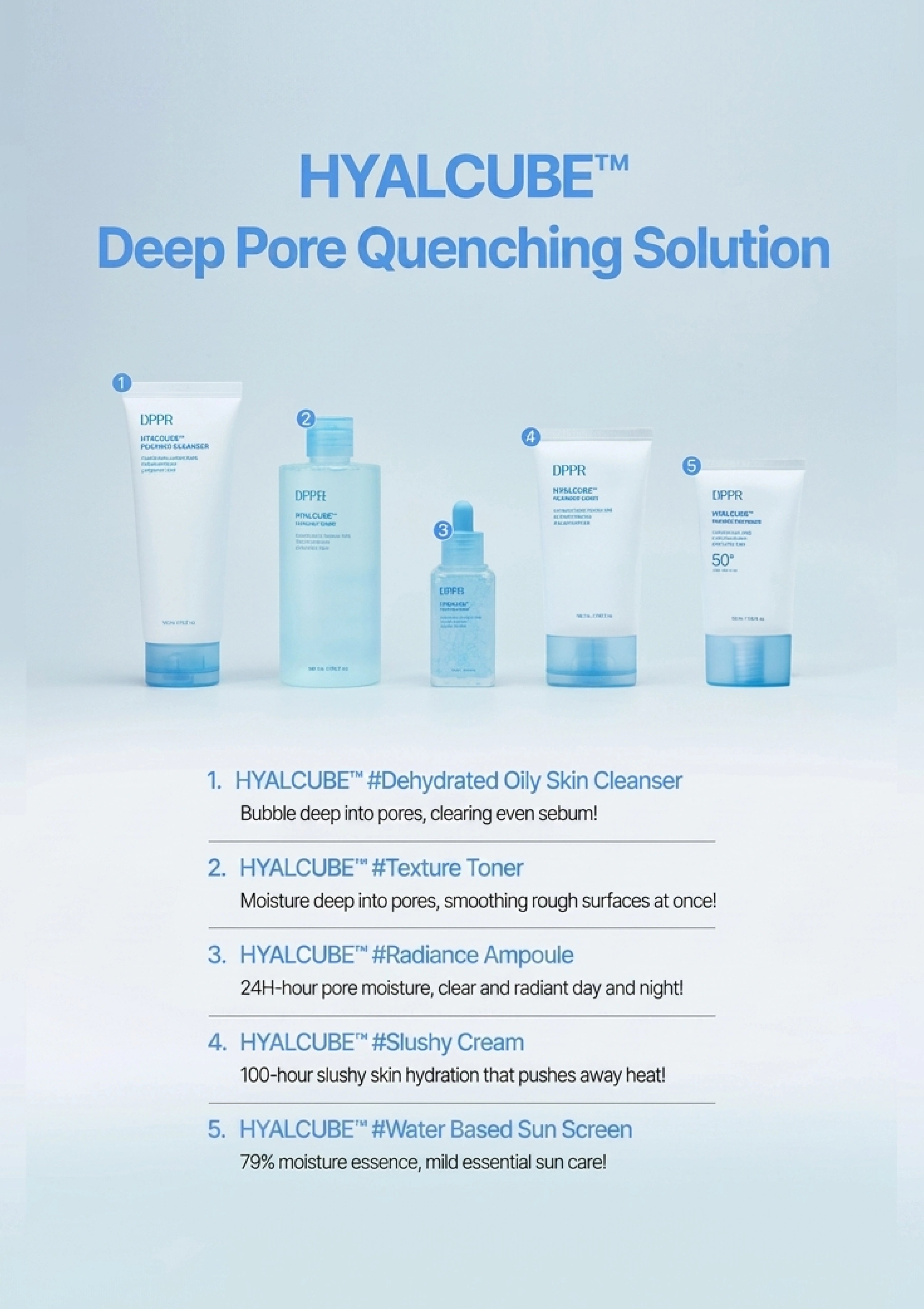 Hyalcube skincare steps
